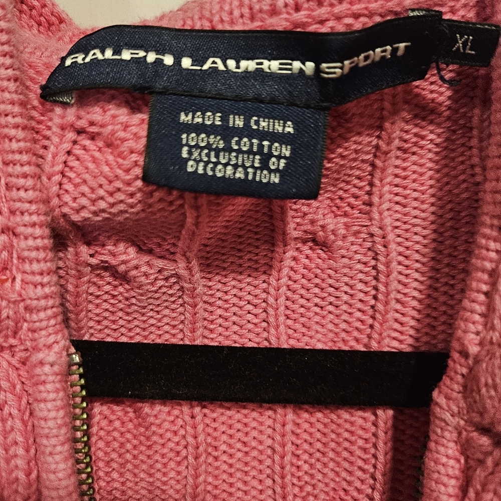 Ralph Lauren Sport Polo Cable Knit Zip Up Hoodie XL - Picture 6 of 11